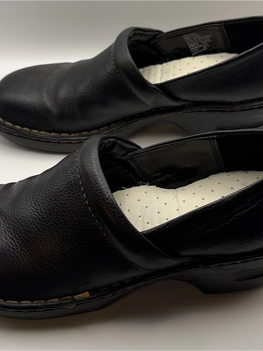 Black Leather Slip-On Women’s Work Shoe
